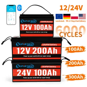 EU PL Stock 12v 24v Lifepo4 Battery 100ah 200ah 300ah Solar Lithium Battery Home Energy Storage Lithium Ion Batteries Pack