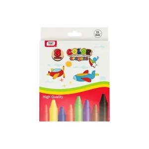 Vibrant 8 Colors Wax Crayons for Creative Kids' Art Projects
