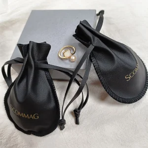 Emboss Leather Earphone Lipstick Storage Bag Leather Drawstring Jewelry Pouch Earring Bracelet Storage Bag
