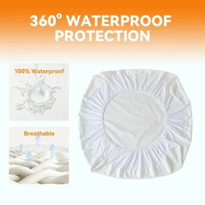 Protetor de Colchão Impermeável Premium King Size para Camas de Fundo Profundo
