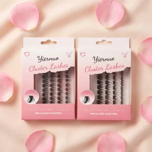 Pre Cut Glueless Long Lasting Waterproof Vegan Press on Lashes Individual Handmade Self Adhesive Lashes Diy Eyelashes