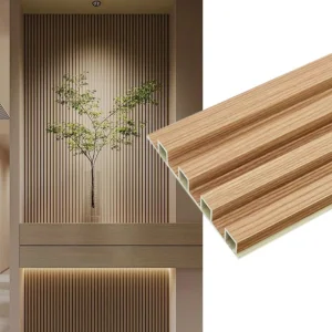 WPC Fluted Wall Panels Exterior Co Extrusion Wood Plastic Composite Slatted Wall Cladding Outdoor No Reviews Yet