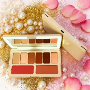 High Quality Waterproof Metallic Shimmer Long Lasting 8-Color Eyeshadow Palette with LED Light Private Label OEM