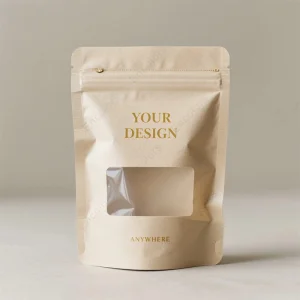 Custom Biodegradable Clear Kraft Stand Pouches With Zipper Resealable New Classic Style For Food Packaging For Sugar Other Foods