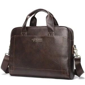 Wholesale Men's Leather Laptop Bag Head Layer Leather Briefcase Manufacturers, Factory