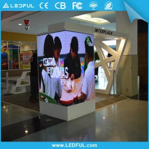 Front Service Indoor Fixed Square Pillar Cube Video Wall Mounted Ceiling LED Screen Display