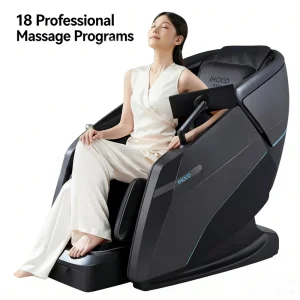 AI Controlled 4D Massage Chair Dual Core Mechanism Vital Signs Scanning Flexible Rail App Control for Wellness