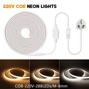 Top-Rated Flexible COB Strip Lighting 288 LED High-Voltage Energy-Saving Outdoor Milky Model Light