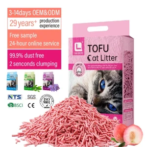 Eco Friendly Hypoallergenic Instant Clumping Minimal Tracking Strong Odor Lock Tofu Cat Litter
