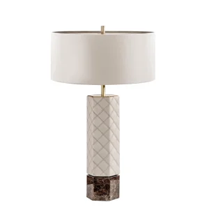 Zy Custom Postmodern Fashion Hotel Desk Light Leather Indoor Bedside LED Table Lamp