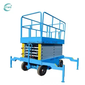 Dymg 10m Hydraulic Towable Battery Powered Mobile Scissor Lift Platform