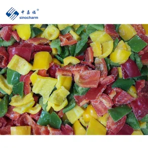 Sinocharm Brc aprobado IQF mezcla de pimientos rojos, verdes y amarillos, pimientos congelados mezclados