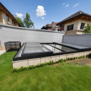 Smart Control Aluminum Electric Sliding Skylight Intelligent Waterproof Sealing Design Skylight