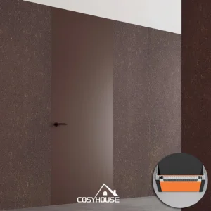 Flush Hidden Door with Aluminum Frame for Modern Interiors