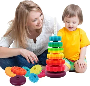 Montessori Educational Sensory Toys Kids Kids Stacking Rainbow Gears