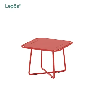 Modern Patio Side Table 201 Stainless Steel Frame Square Tea Table Home Balcony Cafe Garden Party Courtyard Outdoor Coffee Table