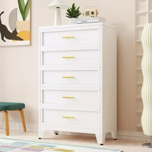 Simple Design Steel Five Drawer Chest with Basic Structure for Budget Friendly Home