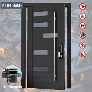 China Top Manufacturer Custom Exterior Entrance Door Security Aluminum Pivot Door