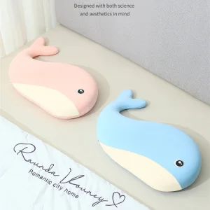 Decorative Polyester Cute Cartoon Whale Design Pillow for Children's Gift Toy Pillow