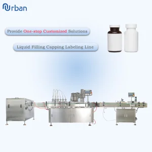 Automatic Oral Liquid Syrup 10 Ml Pharmaceutical Chemical Liquid Medicine Vial Small Bottle Filling Capping Labeling Machine