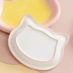 Ins Wholesale Split Ceramic Pet Flower Plate Bowl