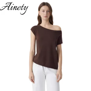 Malha off shoulder de seda e caxemira