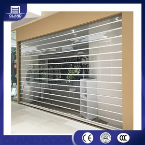Commercial Transparent Roller Shutter Door Automatic Full Vision Mall Shop Store Shopfront Crystal Roll up Electric PC Rolling Security Aluminum Alloy Door