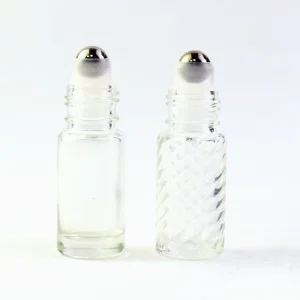 Frosted Amber Clear Perfume Roller Bottles