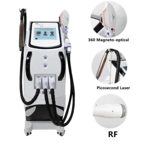 3 em 1 Multifuncional 360 Máquina de Laser Opt Elight IPL RF ND YAG Equipamento de Beleza para Remoção Rápida de Pelos a Laser