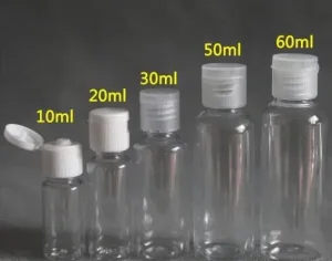 10ml, 20ml, 30ml, 50ml, 60ml, 100ml Plastic Bottle with Flip-Top Lid Cap