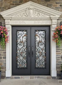 High Security Wrought Iron Door with Advanced Multi-Point Lock System