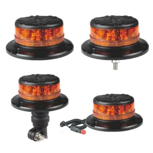Flexible DIN Base Amber Rotating LED Emergency Beacon Light for Car Accessory