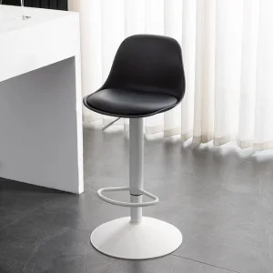 Industrial Style Patchwork Bar Stool with Sturdy Powder Coated Frame