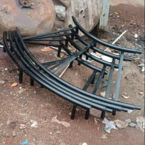 Heavy duty fabricated steel truss and pipe frame components for industrial structures sheds platforms and custom
