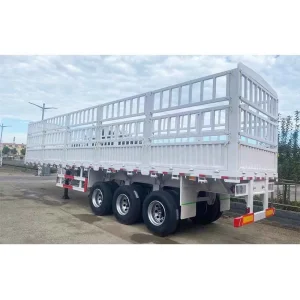 3 4 Axle 30 50 60ton Livestock Stake Heavy Duty Bulk Transport Semi Truck Fence Cargo Semi Trailer
