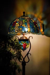 Decoração de Vidro Manchado de Cobre Antigo Lâmpada Tiffany Uva