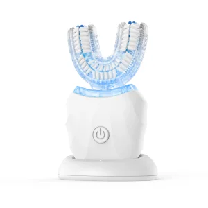 Award-Winning Product OEM U-Shape 360 Degrees Automatic Sonic Electric Toothbrush Full Oral Cleaning Blue Light Teeth Whitening Nylon &amp; Silicone U-Shaped Brush