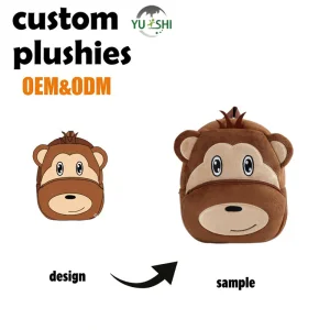 Muñeca de felpa personalizada de algodón, peluche promocional para adultos, mochila de felpa bordada, juguetes de peluche