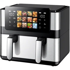 Professional 10L Digital Air Fryer Double Drawer Freidora De Aire Kitchen Appliances Dual Stainless Air Fryer With Visual Window