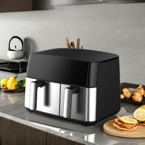 9.5L Air-Fryer Digital Smart Kitchen Appliances Frying Deep Fryer Oven Touch Screen Air Fryers Two Baskets