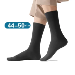 Seasonal Plus Big Size 45-50 Solid Color Sweat-Absorbing Cotton Men's Grip Socks