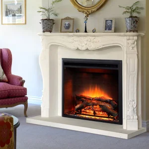 100% Hand Carving Cheap White Marble Fireplace Mantel for Sale