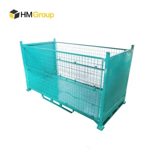 Collapsible Wire Mesh Container Cage Durable Steel Pallet Stillage for Transportation