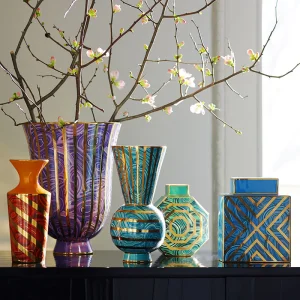 China Geometric Cuboid Gold-Painted