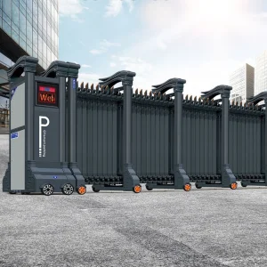 Xgy Fashionable Automatic Retractable Gate Stainless Steel &amp; Aluminum Door Motorized Design Telescopic Gate for Outdoor Security