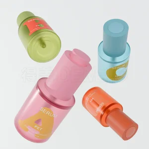 30ml Round Shape Pet Plastic Serum Dropper Bottle with Squeeze Type Dropper for Cosmetic