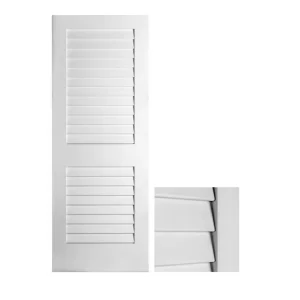 Interior Prehung White 30 in. X 80 in. Primed Panel Composite MDF Full Louver Interior Door Slab