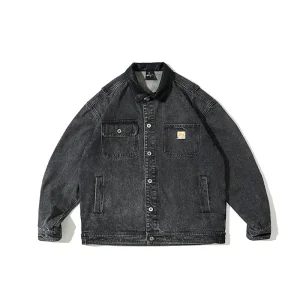 ODM ZD contrast PU leather collar black jean jacket Manufacturers, Companies