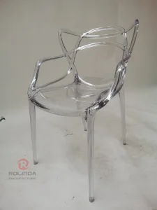 MID Century Modern Plastic Accent Dining Armchair with Elegant Wire Design, Stackable Plastic Chair for Indoor/Outdoor Use