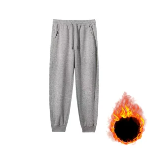 Wholesale Side Pockets High Waist Drawstring Mens Baggy Straight Leg Cotton Jogger Pants Sweatpants